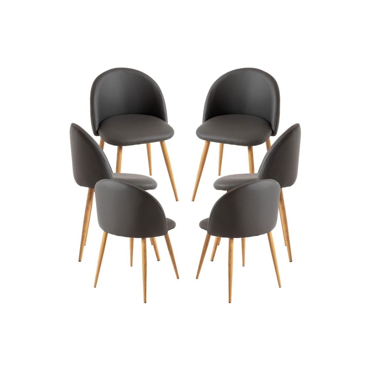 Regalos Miguel - Packs Sillas Comedor - Pack 6 Sillas Vint Polipiel - Gris