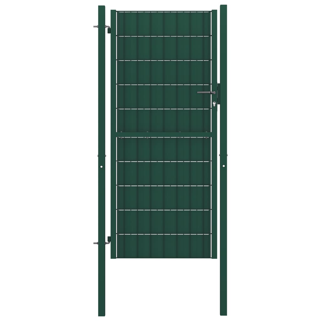 vidaXL Puerta de Valla PVC Acero 100x124cm Cancel Patio aExterior Color Antracita,  Verde, y mas
