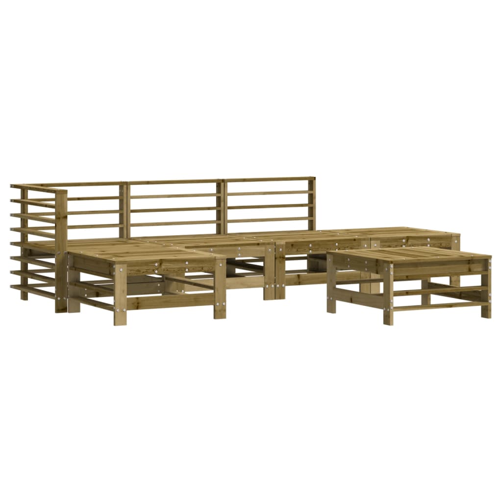vidaXL Juego de muebles de jardín 6 pzas madera de pino impregnada
