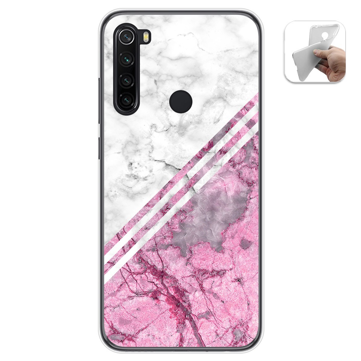 Tumundosmartphone Funda Gel Tpu para Xiaomi Redmi Note 8 (2019/2021) diseño Mármol 03 Dibujos