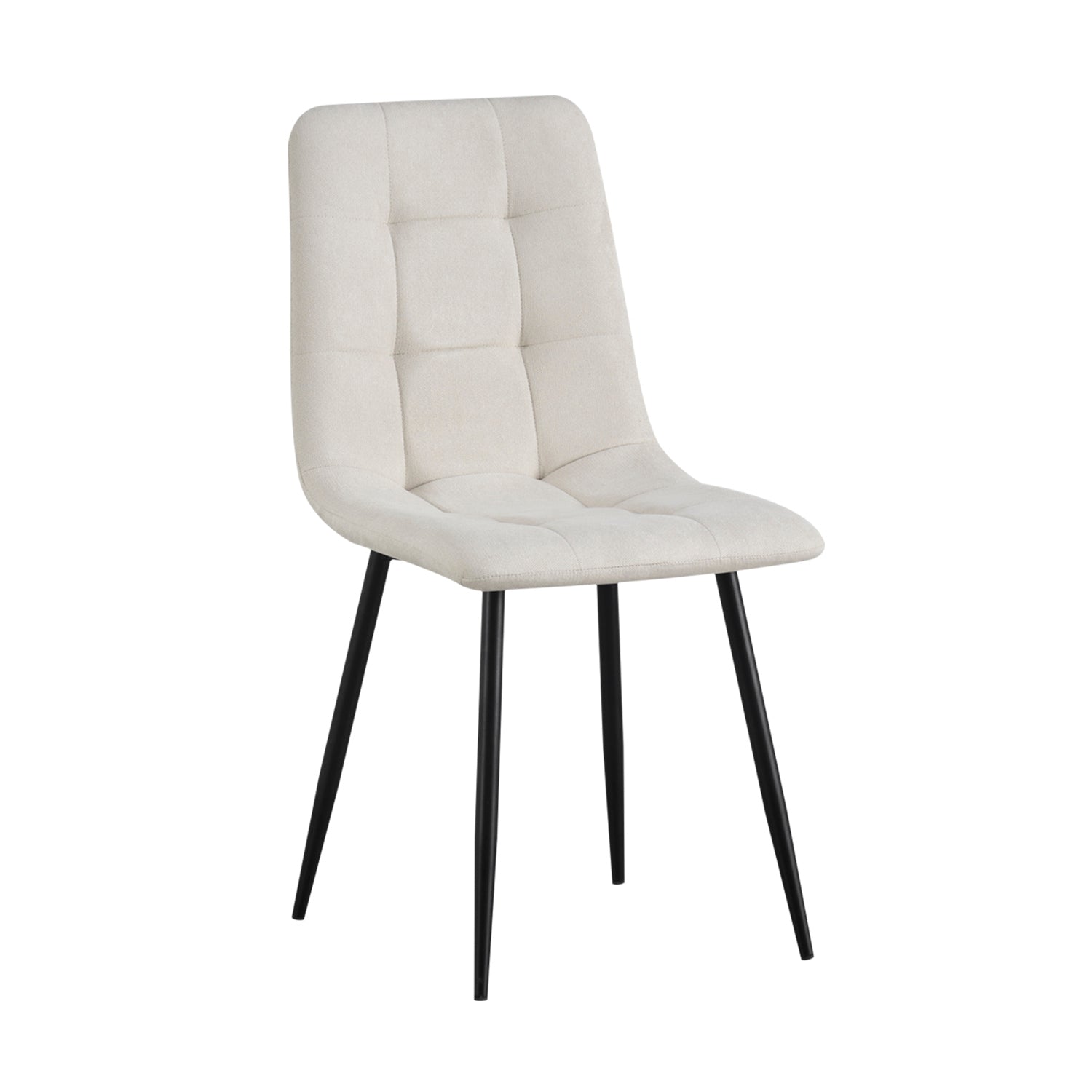 Set de 4 sillas de comedor tapizadas shanna  beige para hogar moderno mueble de almacenaje  - Homekit