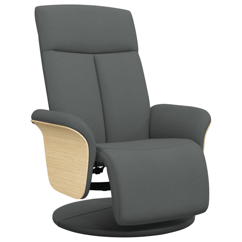 vidaXL Sillón reclinable con reposapiés tela gris oscuro