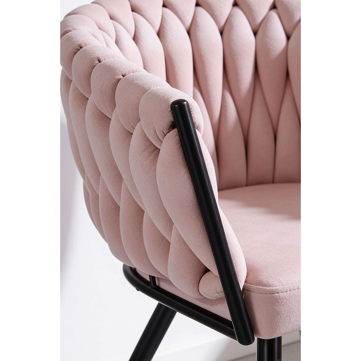 Regalos Miguel - Sillas Comedor - Silla Widny Black Terciopelo - Rosa
