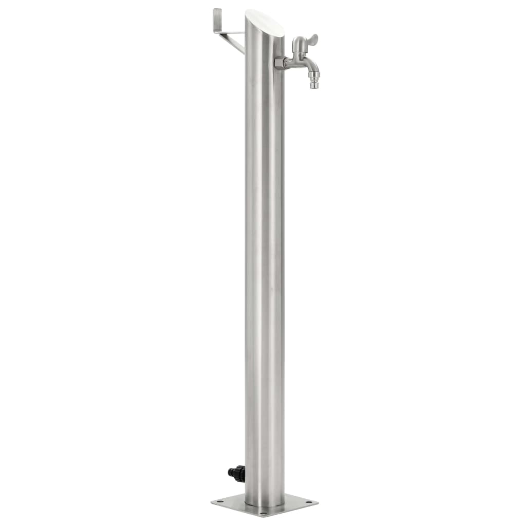 vidaXL Columna de agua de jardín acero inoxidable redonda 95 cm