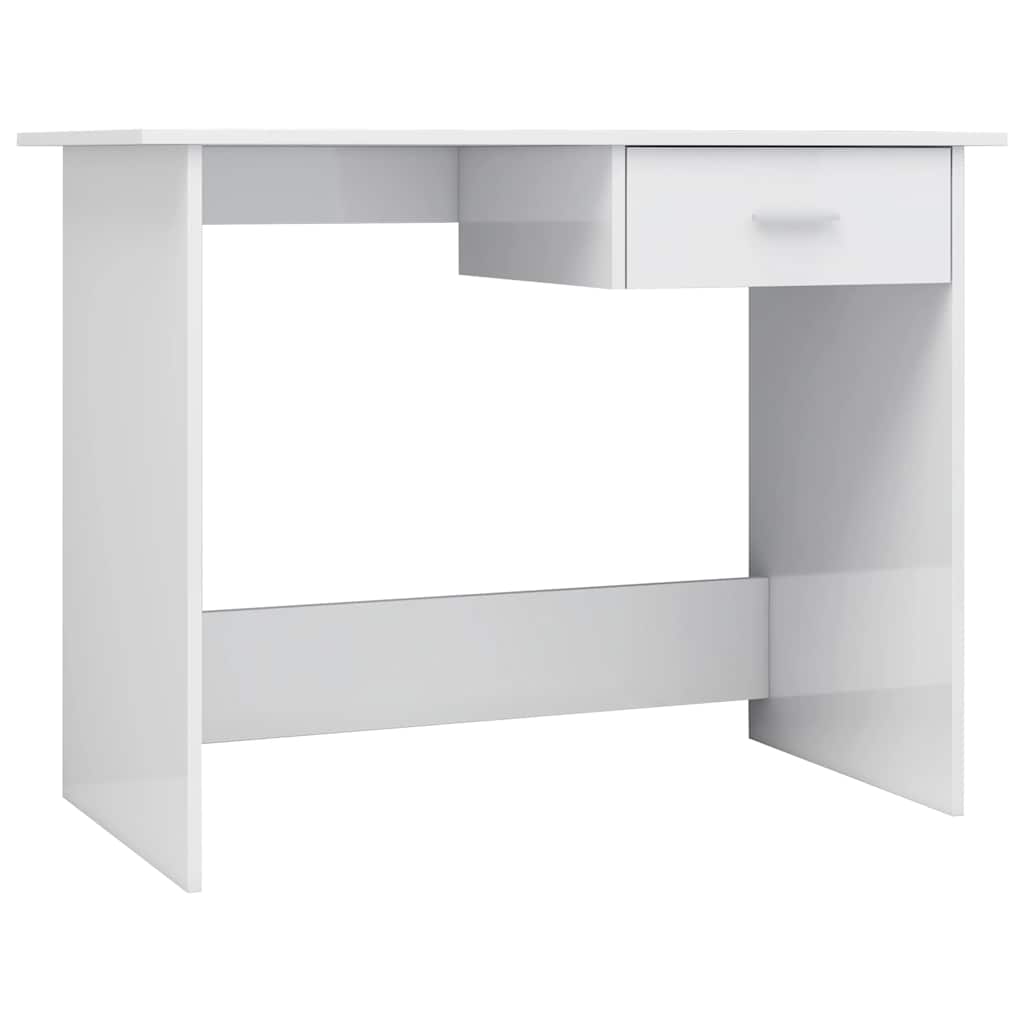 vidaXL Escritorio de aglomerado blanco brillante 100x50x76 cm