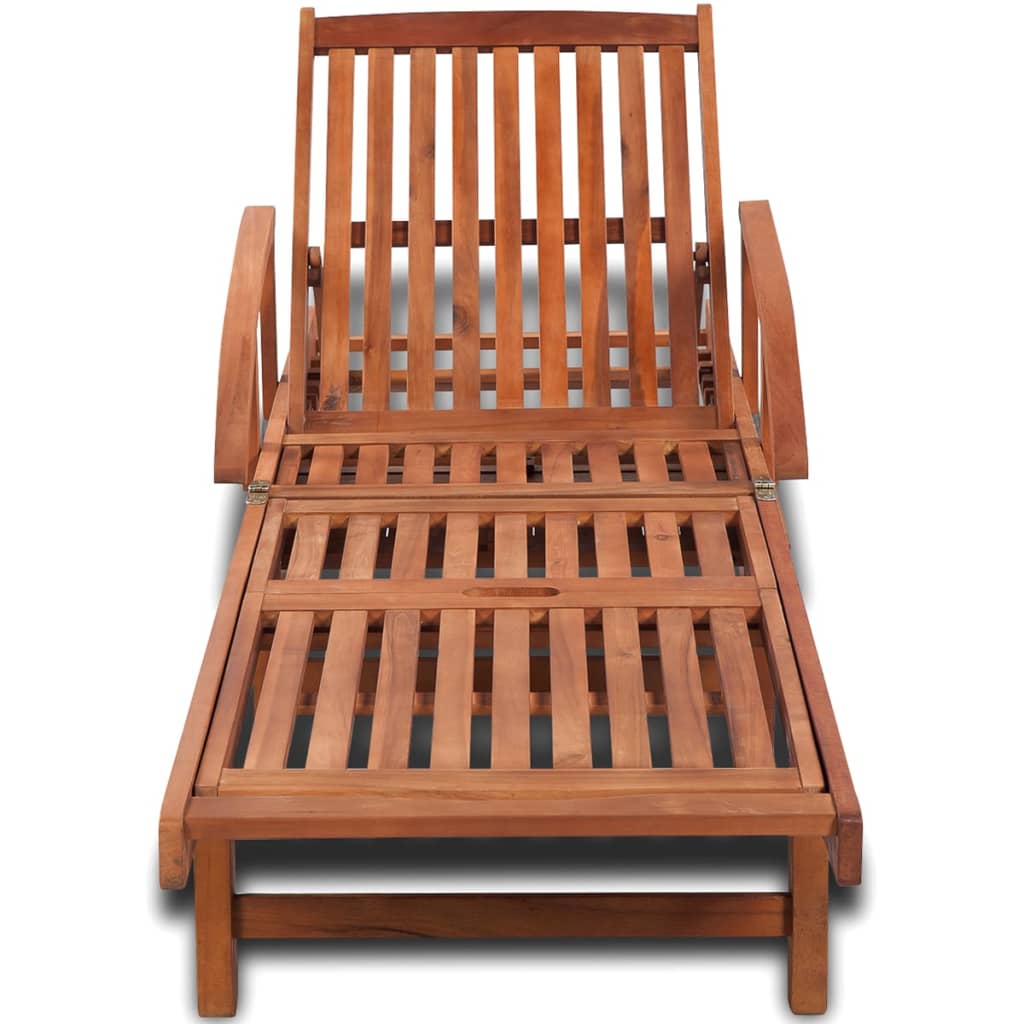 Vidaxl Tumbona de Madera Maciza de Acacia - Ideal para Jardín, Playa, Piscina y Terraza
