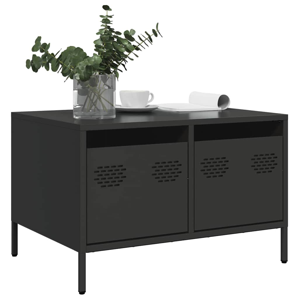vidaXL Mueble para TV acero laminado en frío 68x50x43,5 cm en color Negro/Amarillo/Blanco y más | almacenamiento funcional diseño moderno para baño dormitorio sala