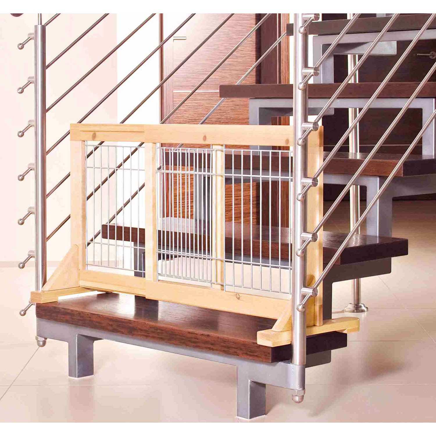 TRIXIE Barrera | Barrera extensible perros, 65-108 x 50 cm, Haya