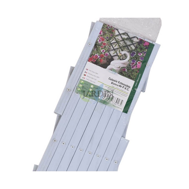 Suinga Celosía Extensible PVC Blanca 100x200cm para Jardín