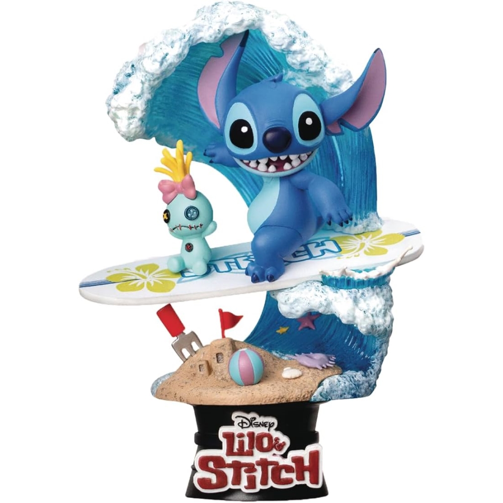 Estatua estilo diorama de Stitch Surfeando - Lilo & Stitch -  Beast Kingdom