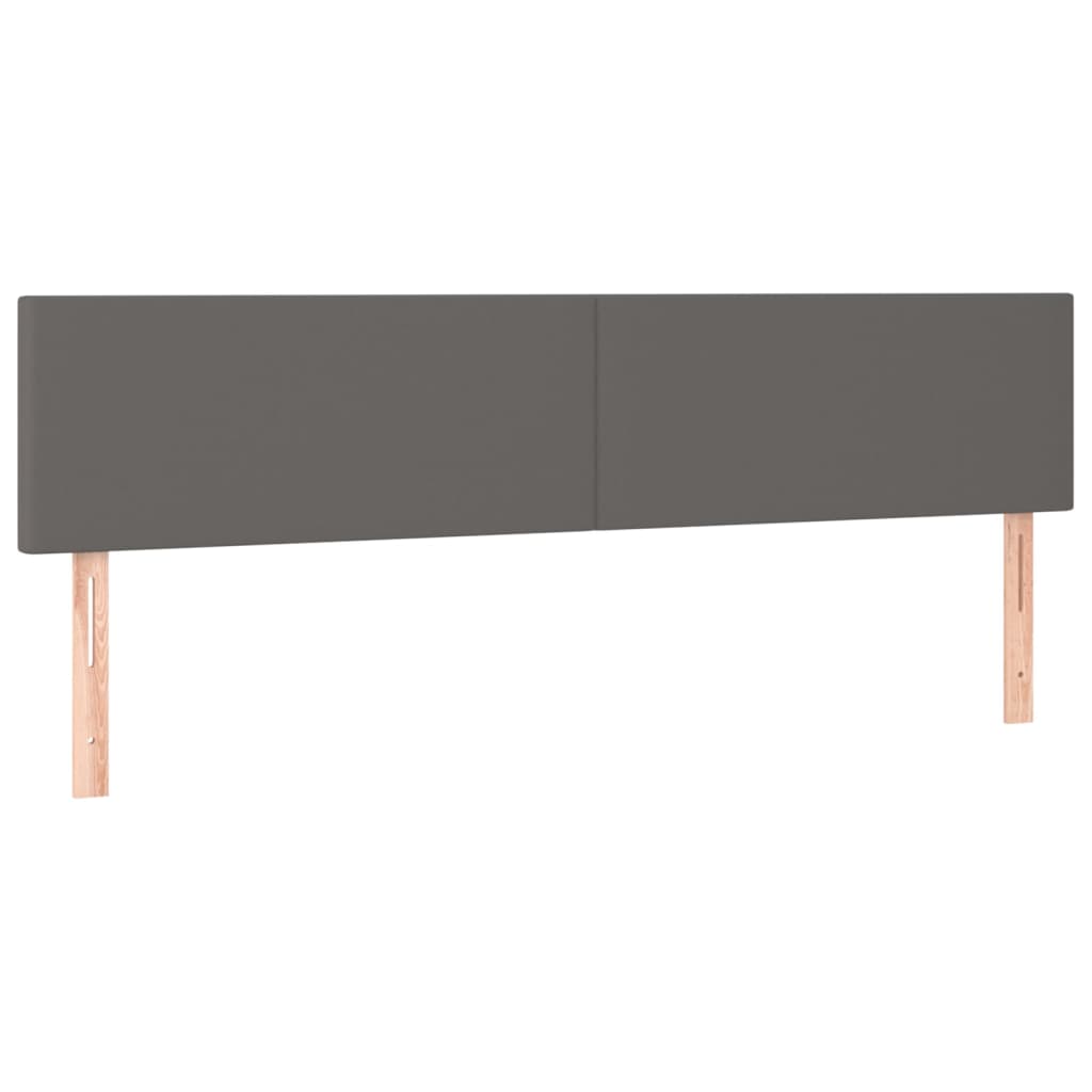 vidaXL Cabecero con LED cuero sintético gris 180x5x78/88 cm