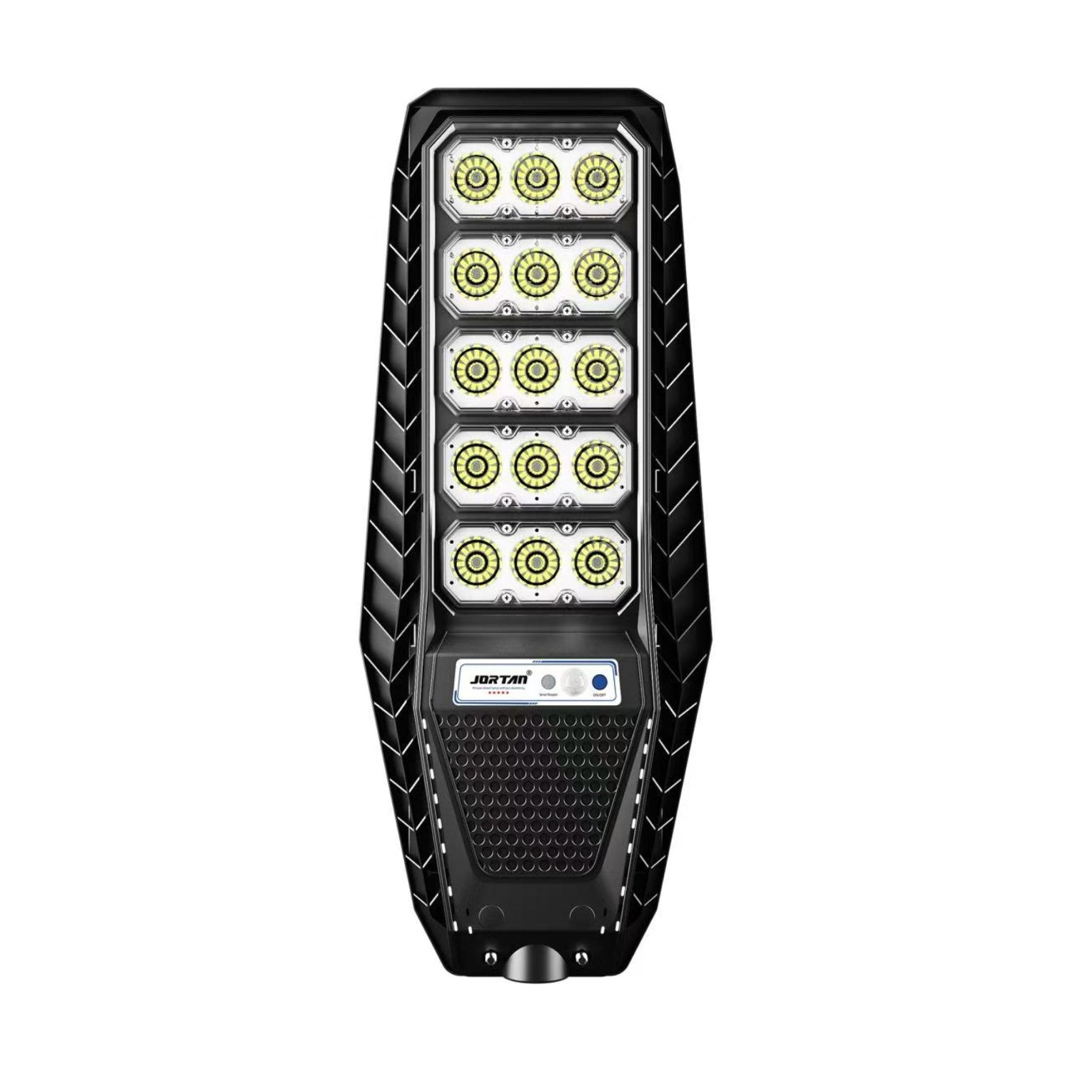 Lámpara Solar LED, Panel Polisilicio, Batería LiFePO4, Sensor Movimiento, IP65, 6500K - 300W/400W/500W - Jortan Tech