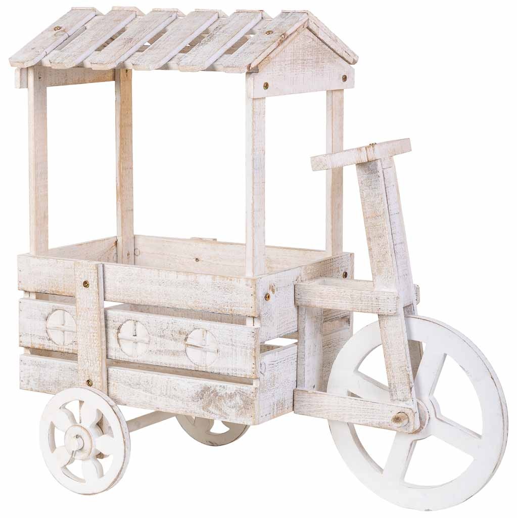 Wonderlust Deco - Soporte macetero de madera 78x37x75h cm Blanco 78x37x75h cm
