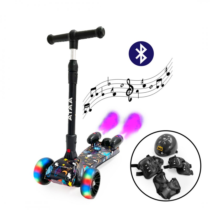 Ataa Cars Shuttle PREMIUM Patinete para Niños con Luces LED y Altavoz