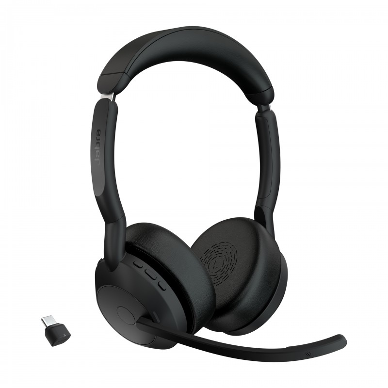 Jabra - Evolve2 55 Auriculares Inalámbrico Diadema Oficina/Centro de llamadas USB Tipo C Bluetooth Base de carga - 25599-989-899 25599-989-899