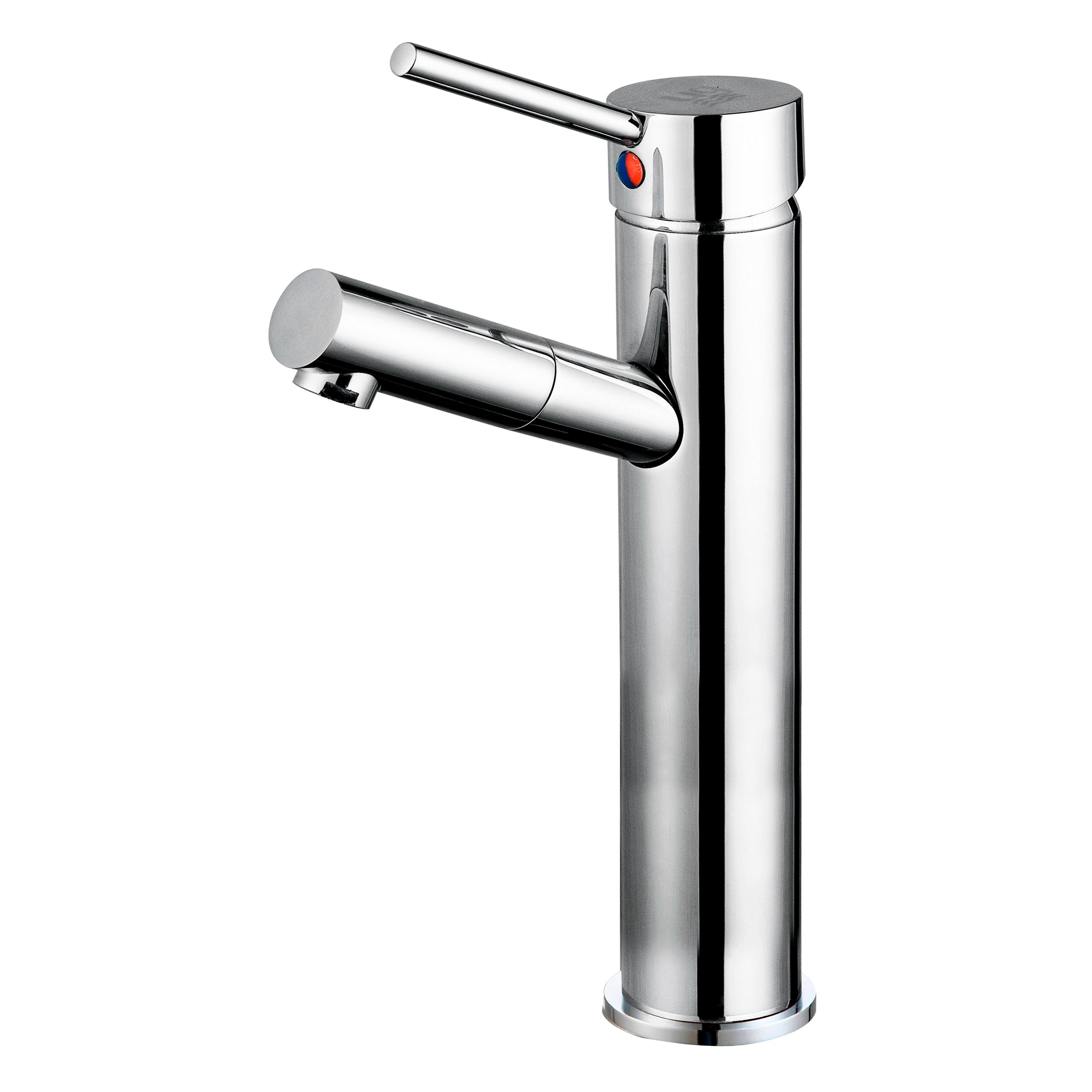 DP GRIFERÍA Grifo Lavabo Alto Serie Loira Monomando Base Metálica Cartucho Cerámico Cromado