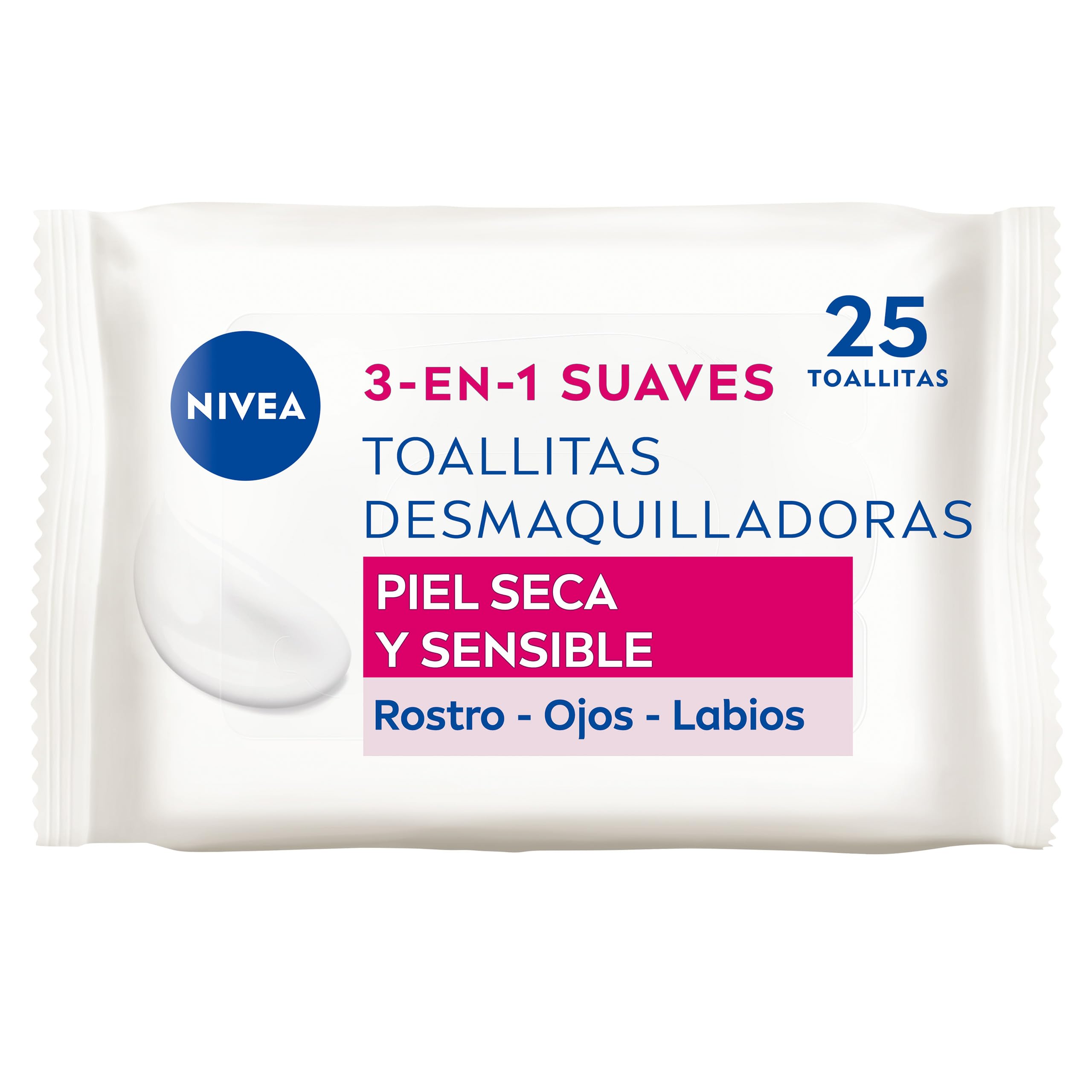 TOALLITAS DESMAQUILLADORAS suaves 3 en 1 25 u