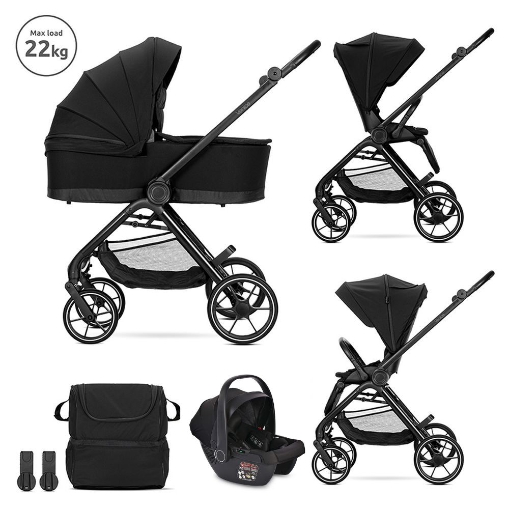 LORELLI Carrito de bebé trío VENICE con silla de auto ARIA Luxe i-Size de Lorelli – Sistema completo desde el nacimiento
