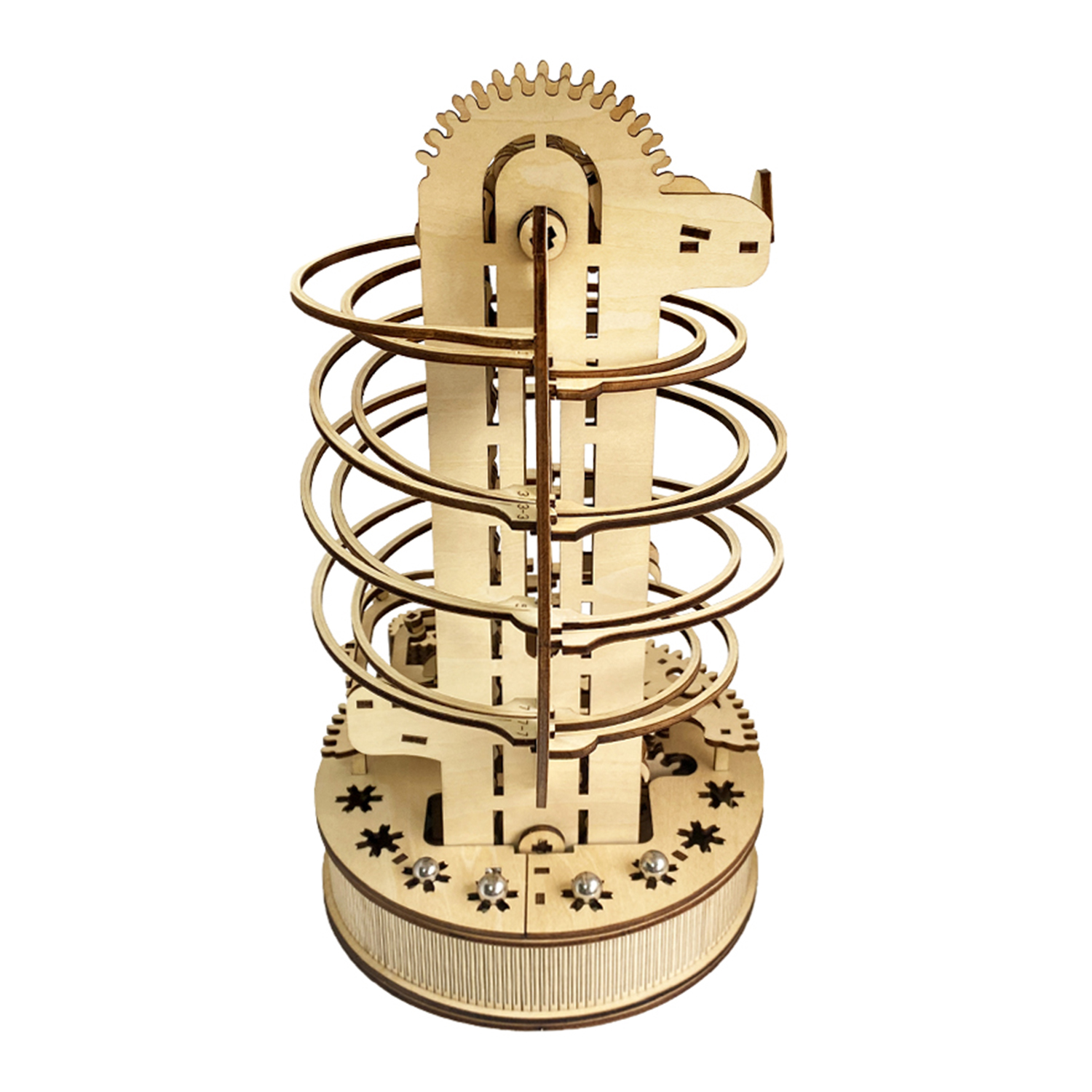 DAM Maqueta de Madera 3D, con movimiento mecánico diseño de pista de bolas Mecánicas. 324 Piezas. 16x19,5x29,5 Cm.