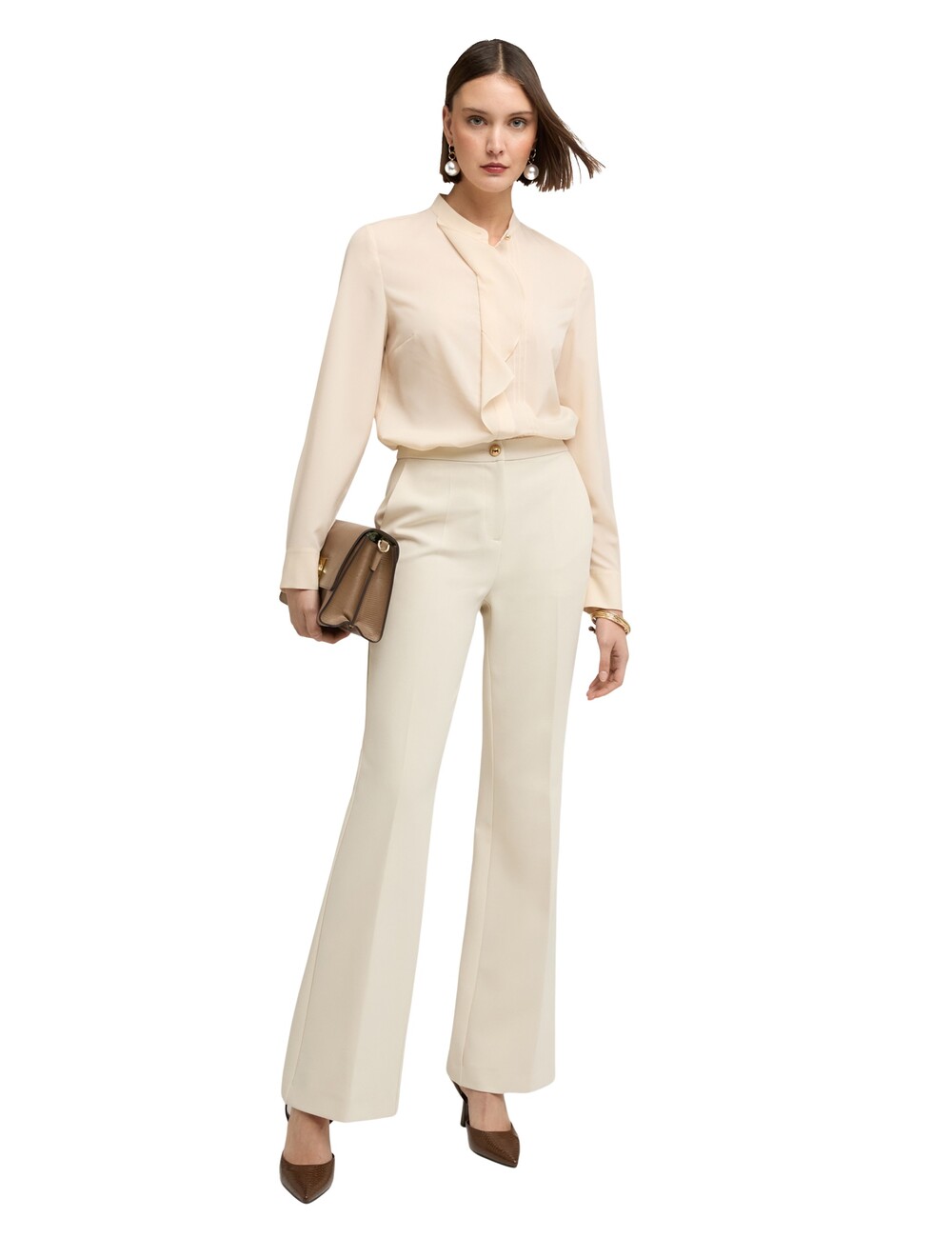Motivi - Pantalones flare en tejido armaturado