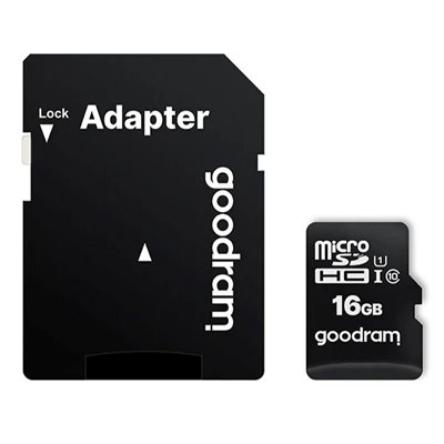 Goodram - Tarjeta de memoria microSDHC UHS-I 16 GB M1AA-0160R12 Clase 10 U1 con velocidad de lectura hasta 100 MB/s para smartphone, tablet y cámara