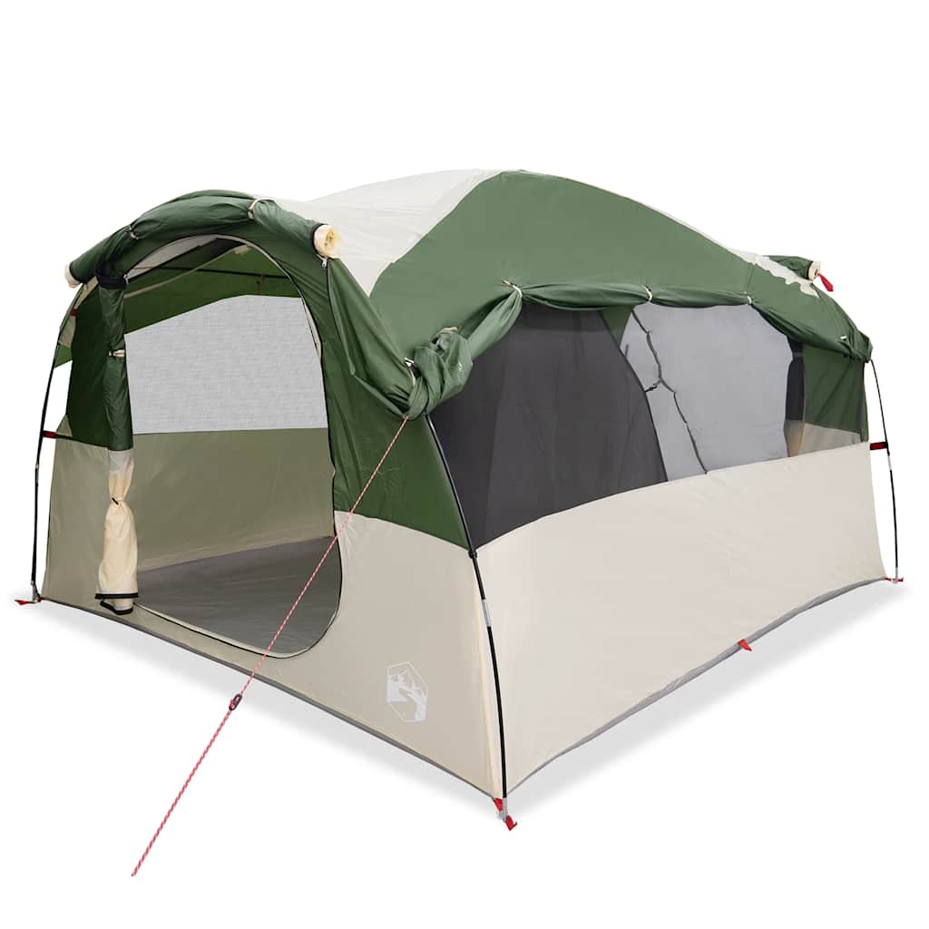 vidaXL Tienda de campaña familiar túnel 6 personas impermeable verde