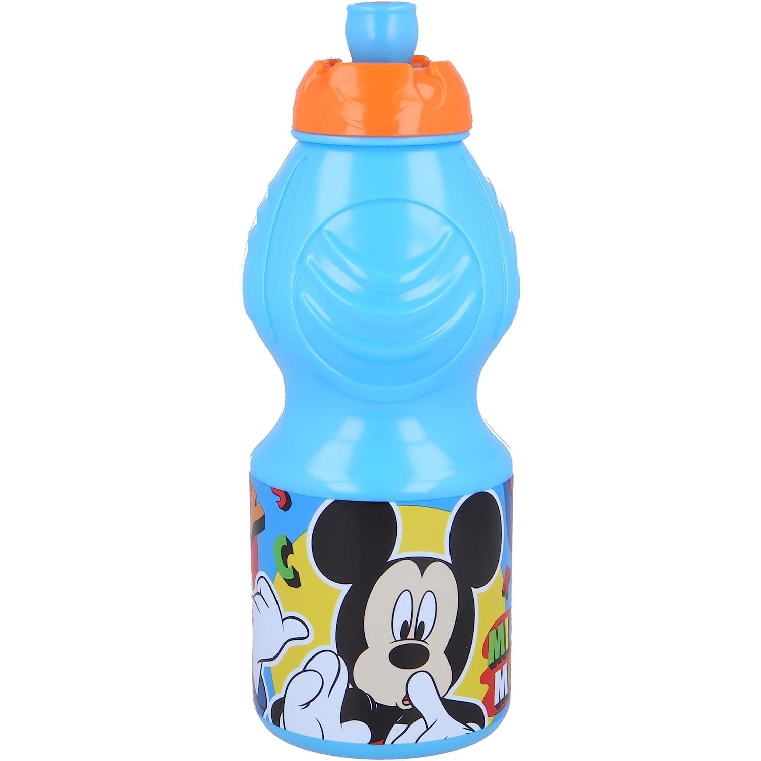 Stor - Stor Botella de agua de plástico infantil con cierre anti goteo de 400 ml - 1 UNIDAD - Elige el modelo que mas te guste -