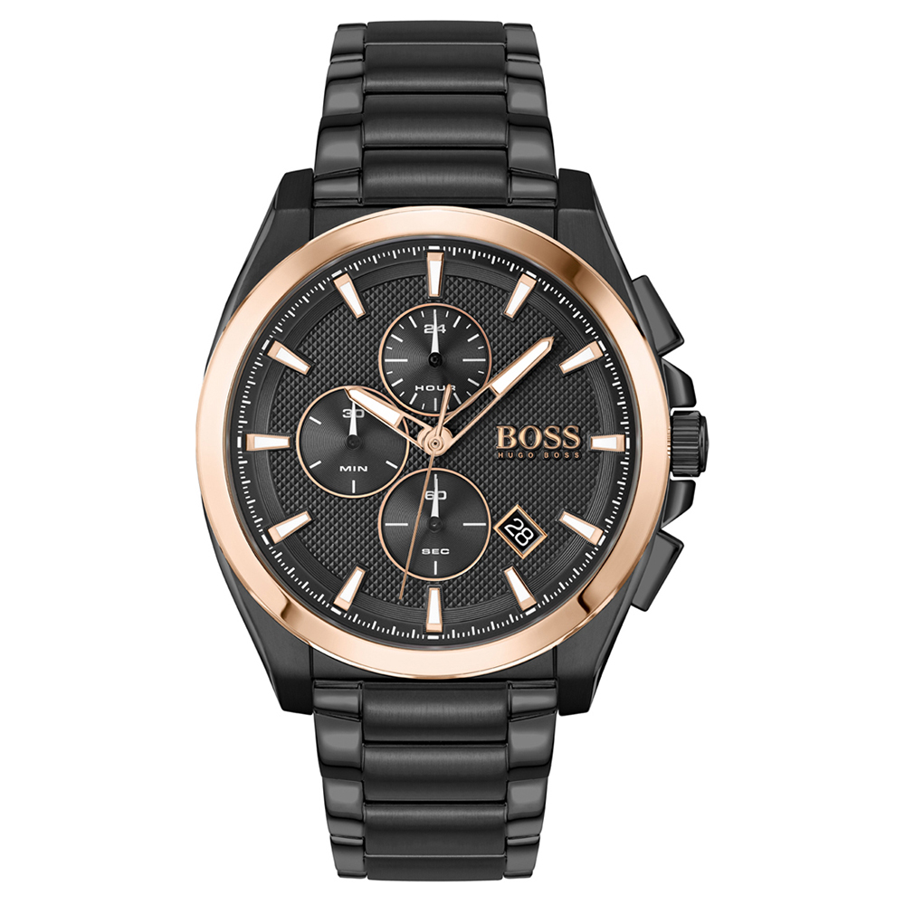 Reloj Hugo Boss de Hombre Analogico Cuarzo Negro Brazalete 1513885, Diámetro 46MM