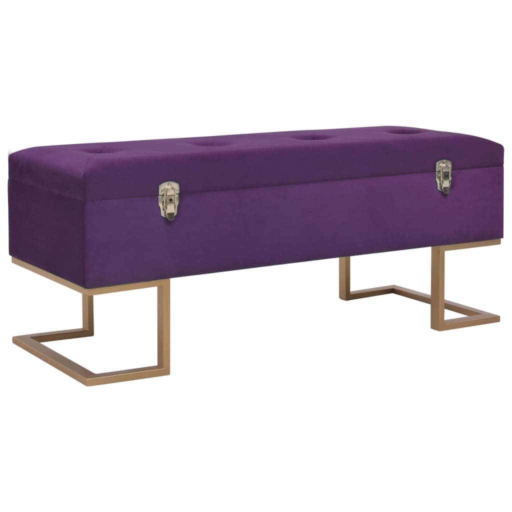 vidaXL Banco con compartimento 105 cm de terciopelo en color Beige/Gris/Mostaza y más