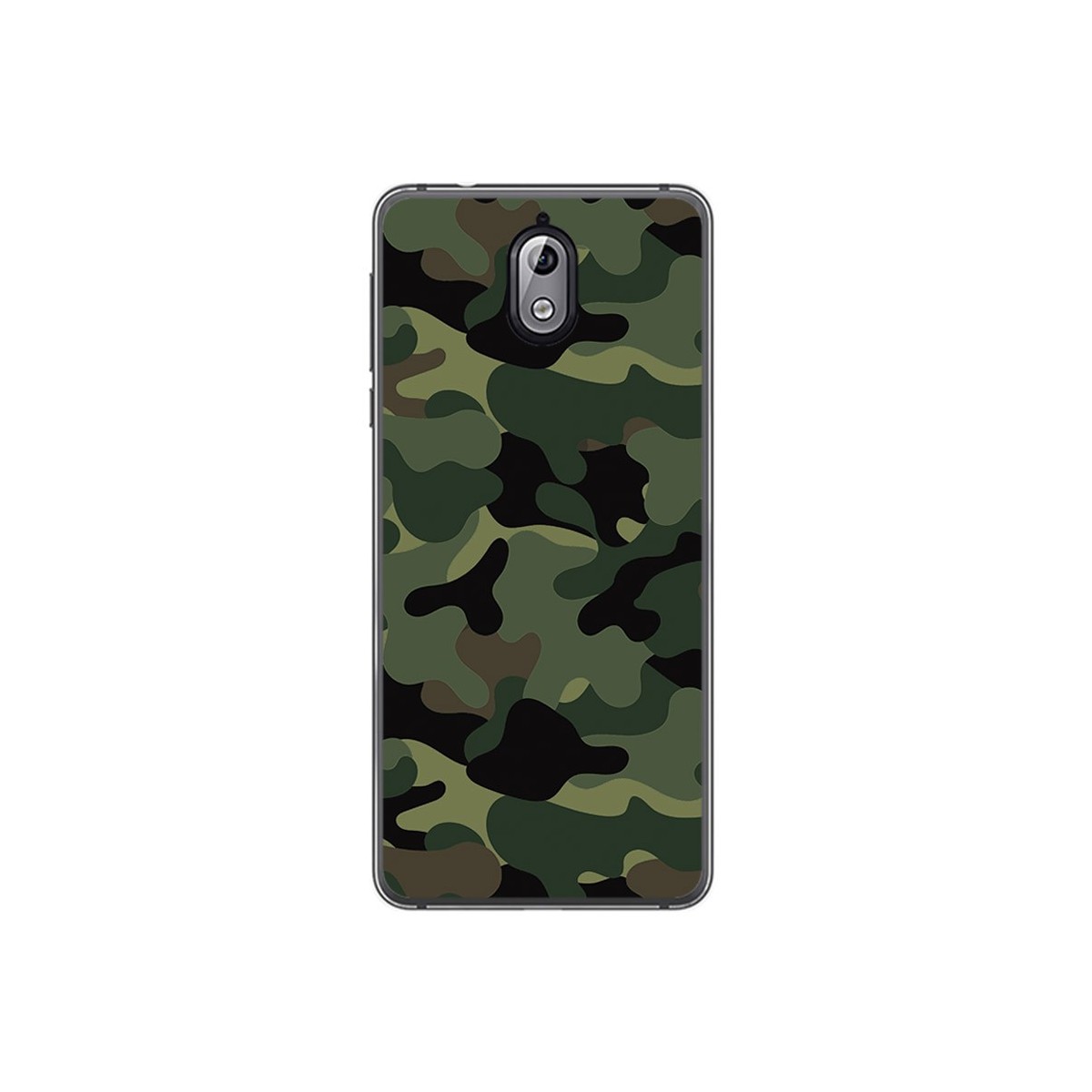 Tumundosmartphone Funda Gel Tpu para Nokia 3.1 (2018) Diseño Camuflaje Dibujos