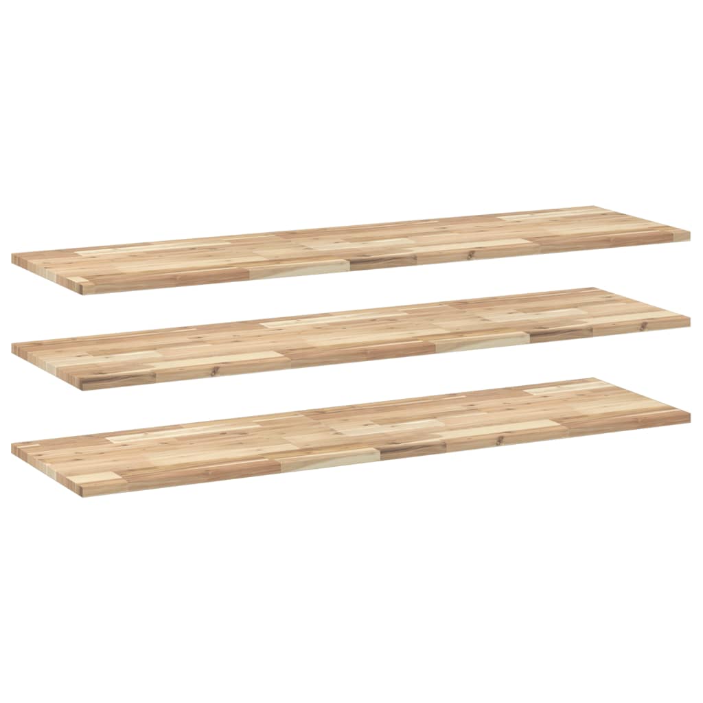 Vidaxl Estantes Flotantes 3 Uds Madera Acacia Sin Tratar 140x40x2 Cm Marrón