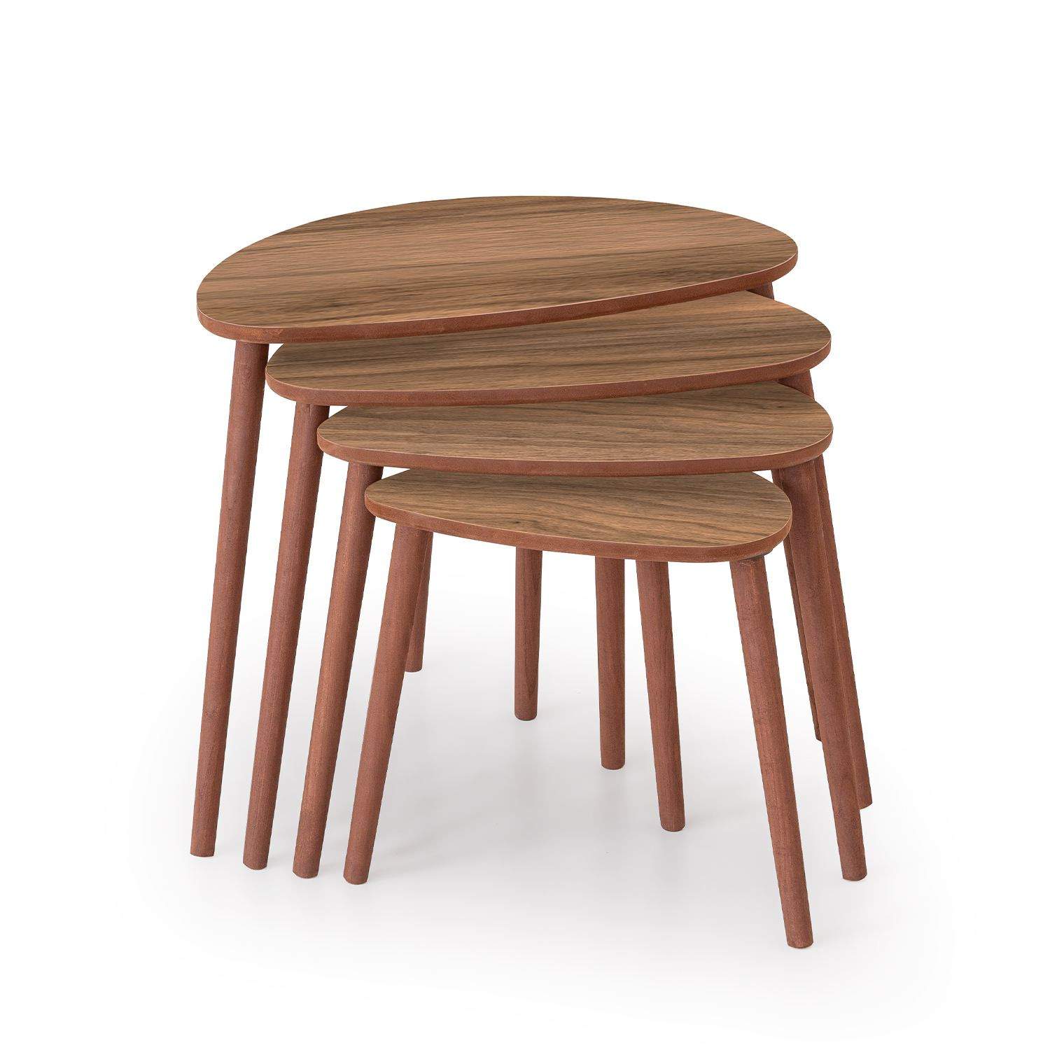 Habitat y Jardin - Mesa nido de madera "Nora" 4 piezas 68 x 45 x 55 cm - Nogal