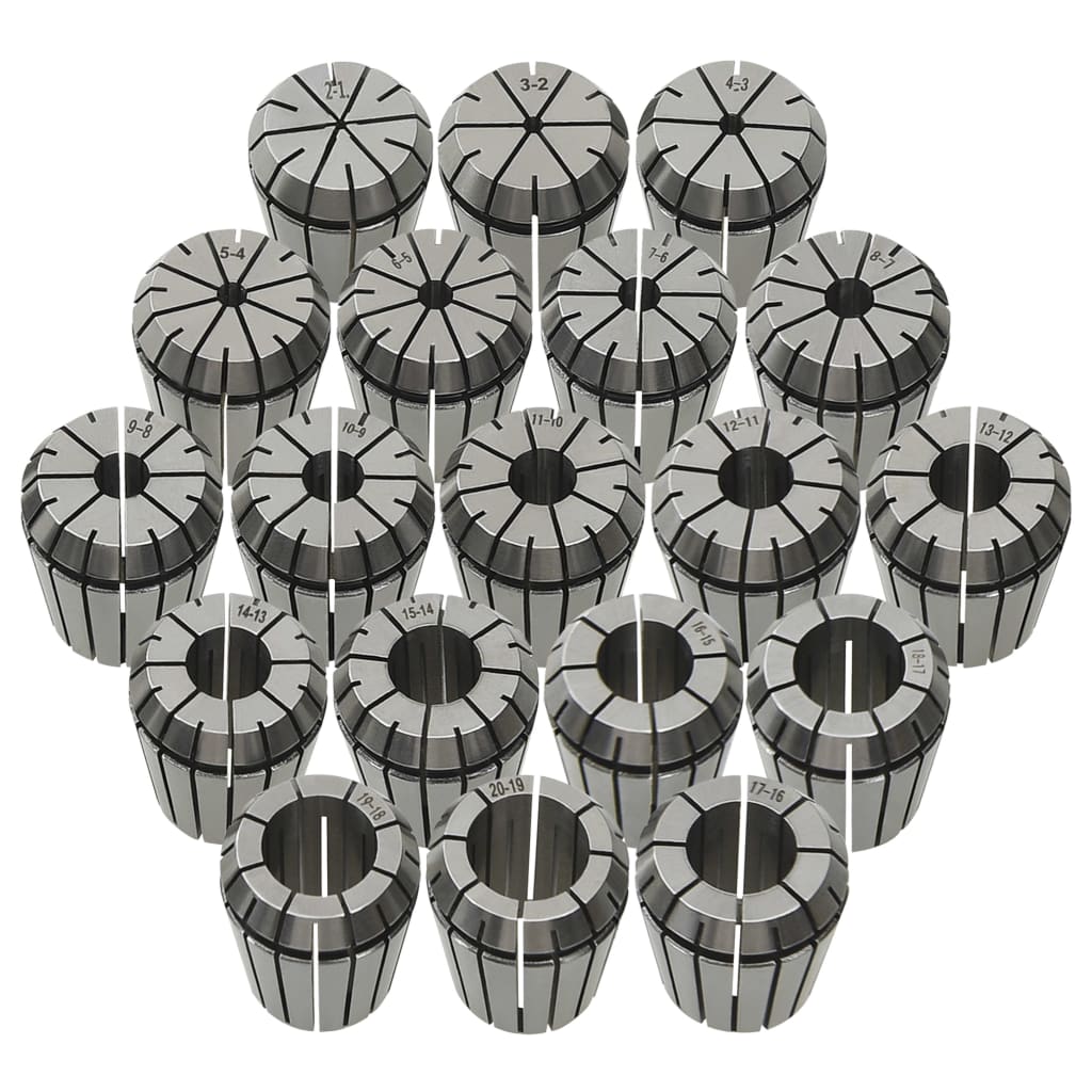 vidaXL Boquilla de Sujeción Set Herramientas de Torneado Torno Modelo ER11 (13 piezas),  ER16 (10 piezas),  ER20 (13 piezas) y mas