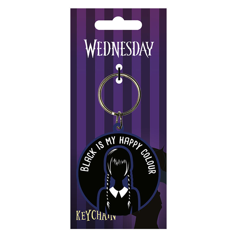 Llavero goma negro my happy colour Wednesday