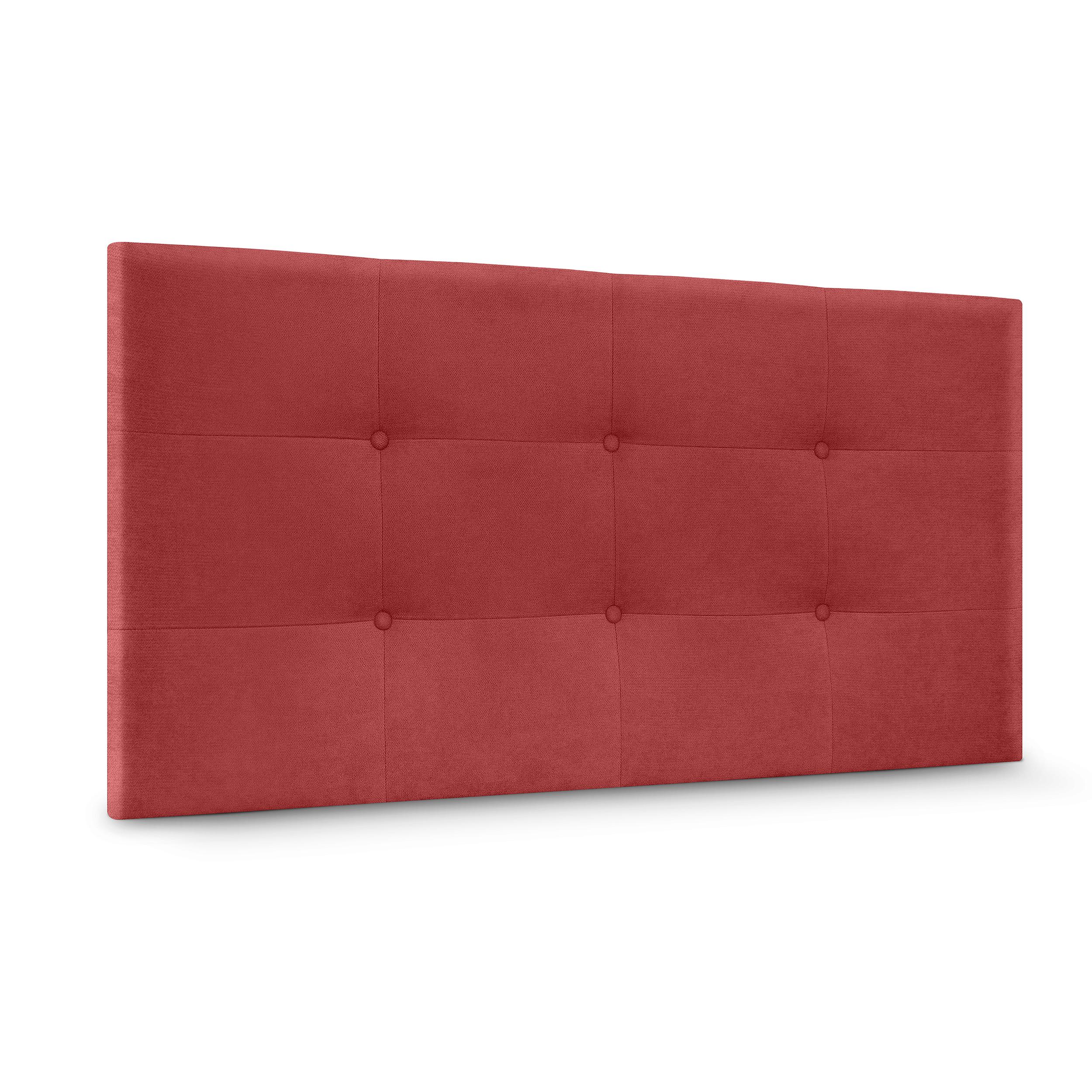 DHOME Cabecero Capitone Tapizado Polipiel o Tela Acualine con 8cm de Grosor Cabezales de Cama Acolchado Capitoné Cabeceros de Cama (Rojo Tela)