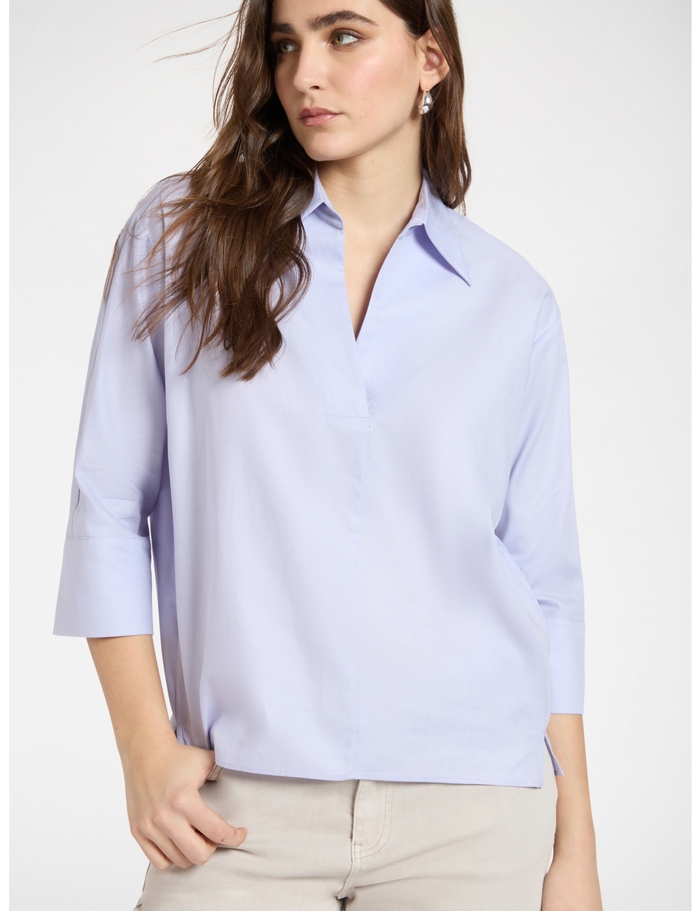 Elena Mirò - Camisa de popelín mangas tres cuartos