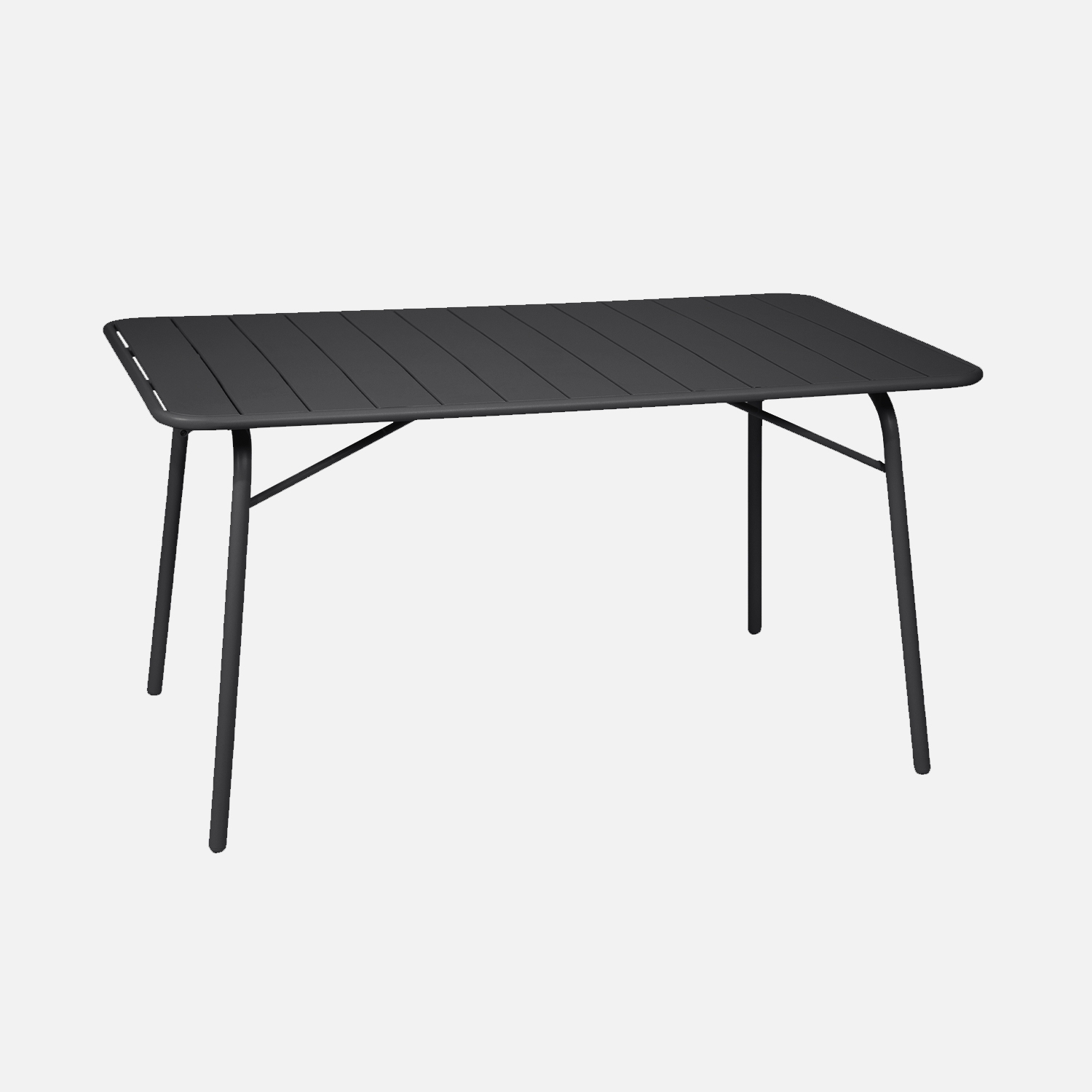 sweeek - Mesa de jardín bistró de acero plegable, 6 plazas, 140cm , Amelia , 141x80x72