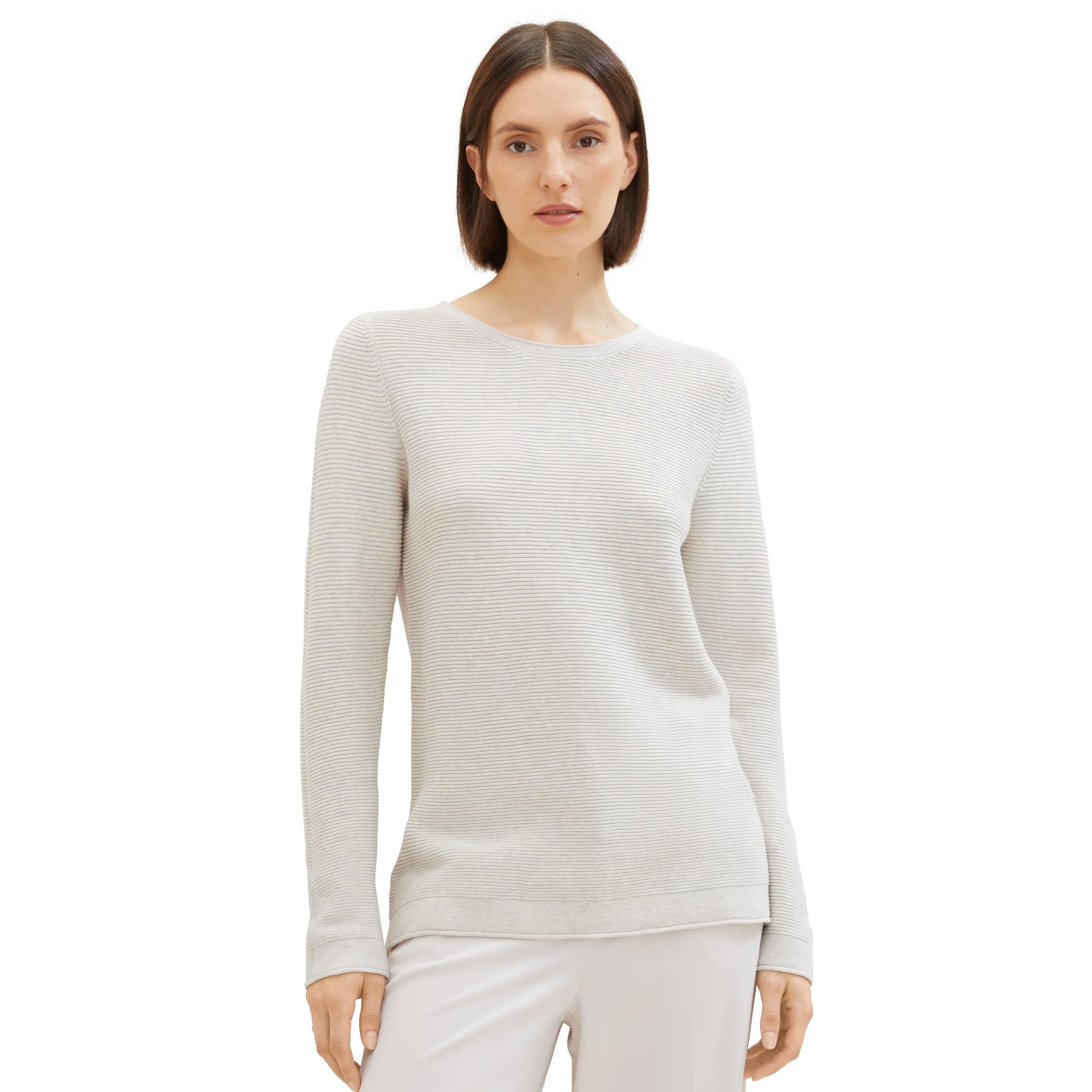 TOM TAILOR Jersey de mujer de cuello redondo corte regular