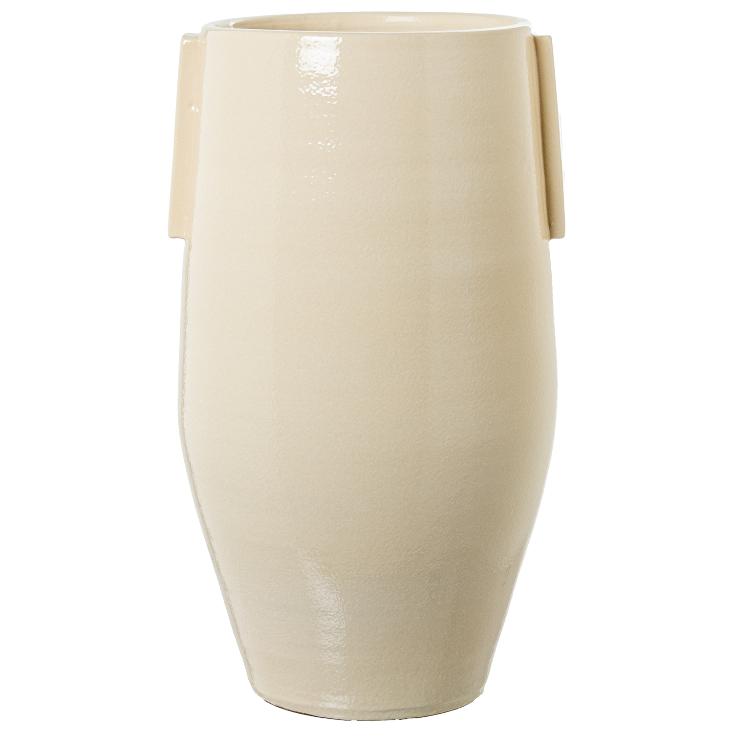 Jarron ceramica 40cm crema craquelado brillo 24x40cm boca: 18cm