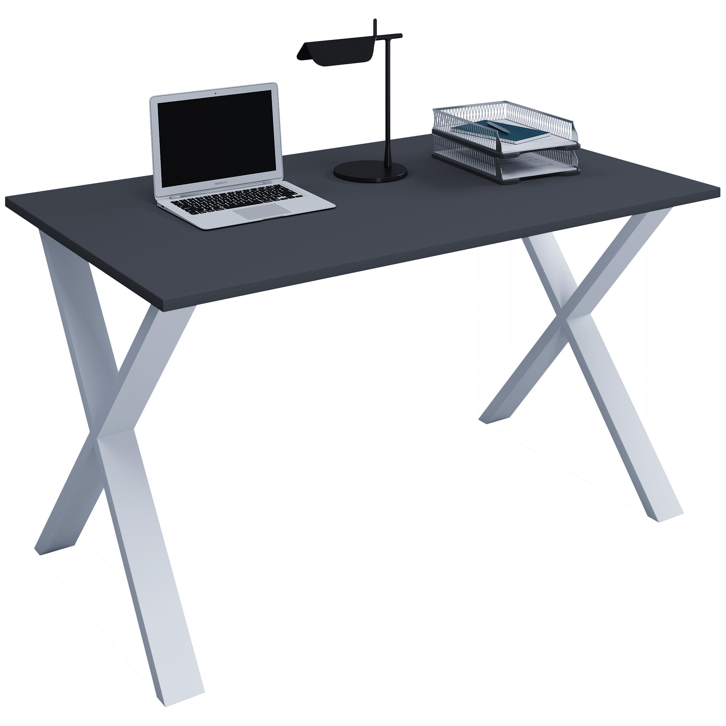 Holz Schreibtisch | H. 76 x B. 110 x T. 50 cm | Computertisch schlicht | Füße aus hochwertigem Metall | Arbeitstisch | Büromöbel - Lona U