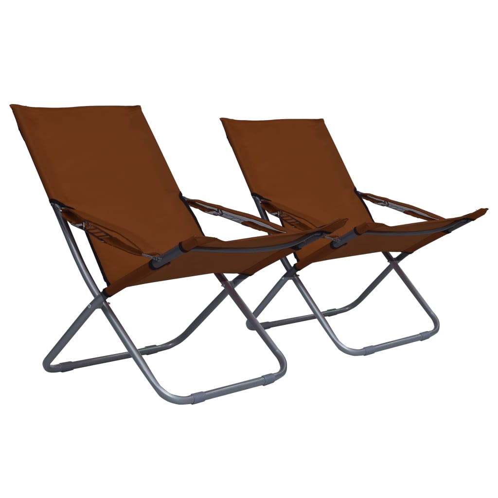 vidaXL Sillas de playa plegables 2 unidades tela