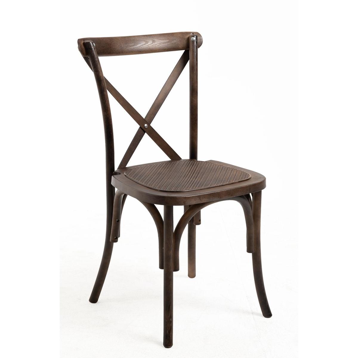 Regalos Miguel - Sillas Comedor - Pack 4 Sillas Altea Polipropileno efecto Rattan y Madera - Roble oscuro