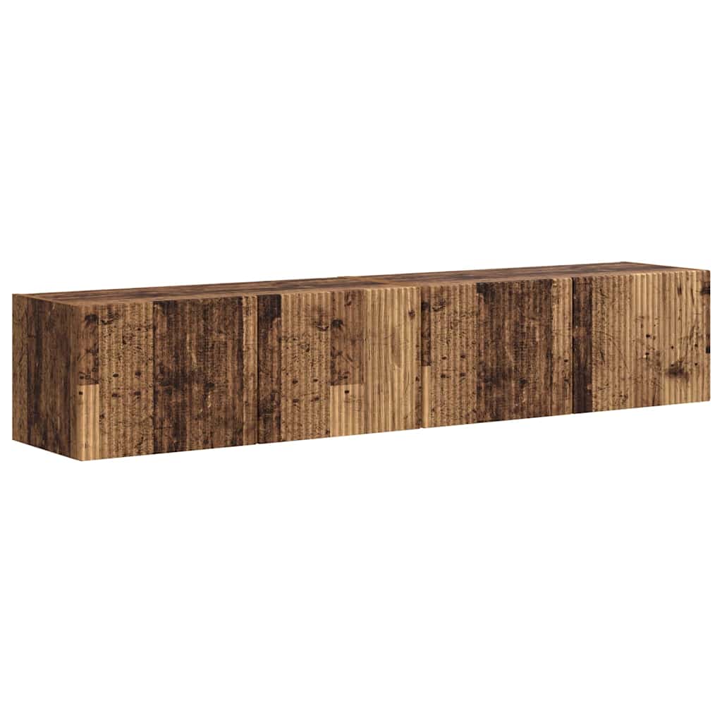 vidaXL Mueble de TV Montado en la Pared 2 uds. Madera de ingeniería Multicolor