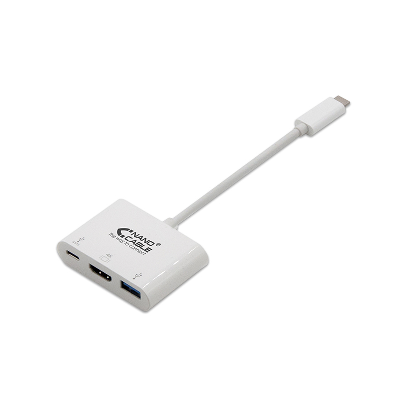 Nanocable Conversor USB-C a HDMI 4K con USB 3.0 y USB-C
