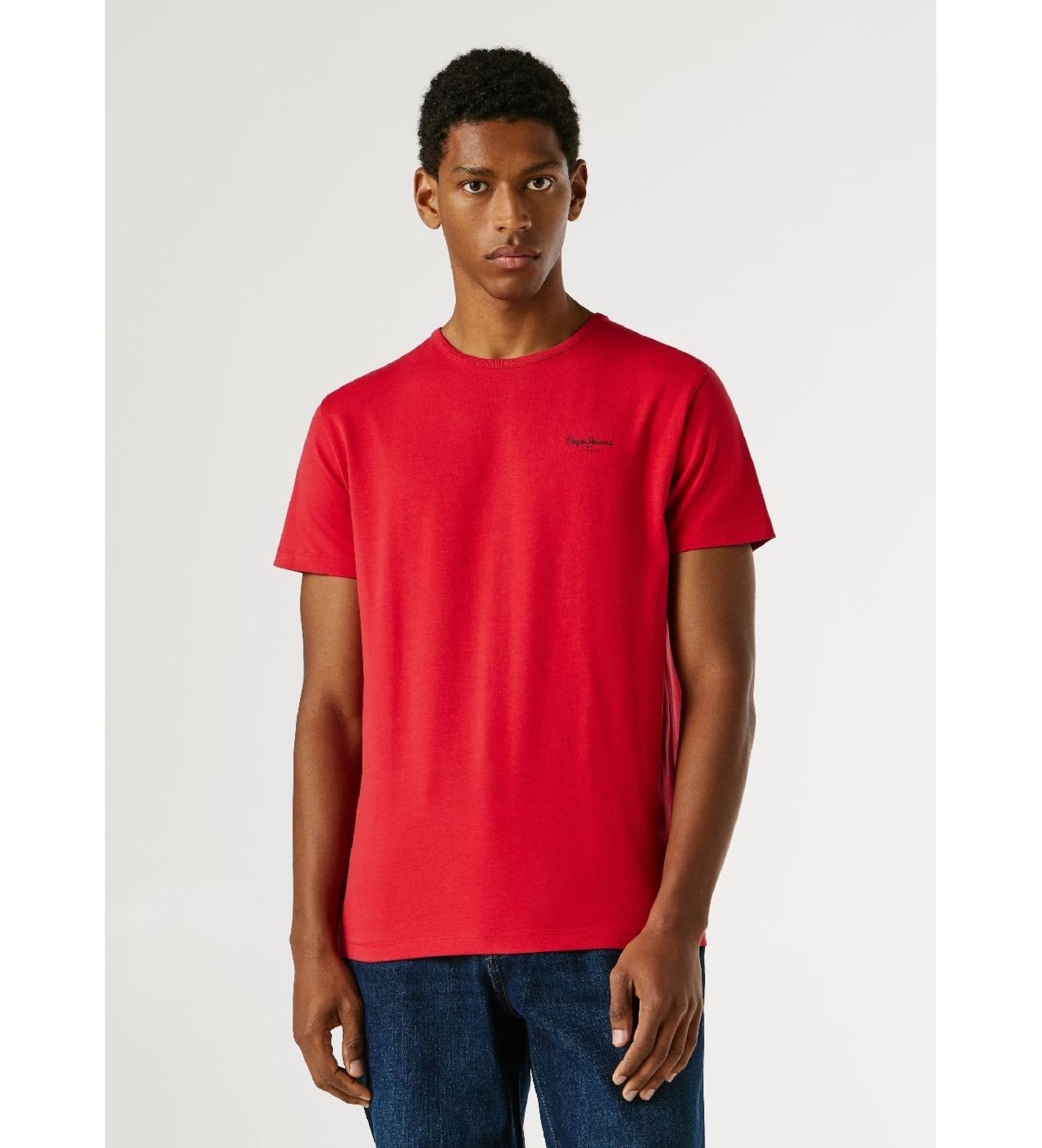 Pepe Jeans | Hombre | Camiseta Original Basic 3N rojo