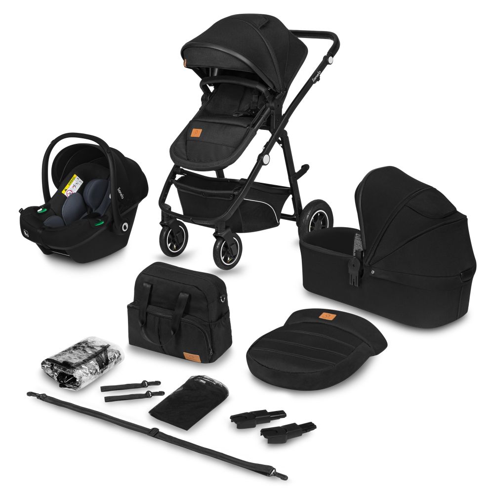 Lionelo BIANKA Carrito Trío Convertible para Bebé – Sistema 3 en 1 con Capazo, Silla Reversible y Silla de Coche, Hasta 4 Años