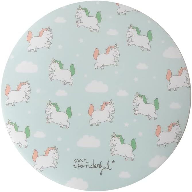 WONDEE - MR WONDERFUL Alfombrilla Ratón Infantil Redonda con Diseño de Unicornios - Alegría y Exclusividad en tu Escritorio - Mr Wonderful Regalos Originales para Niñas, Adolescentes y Mujeres