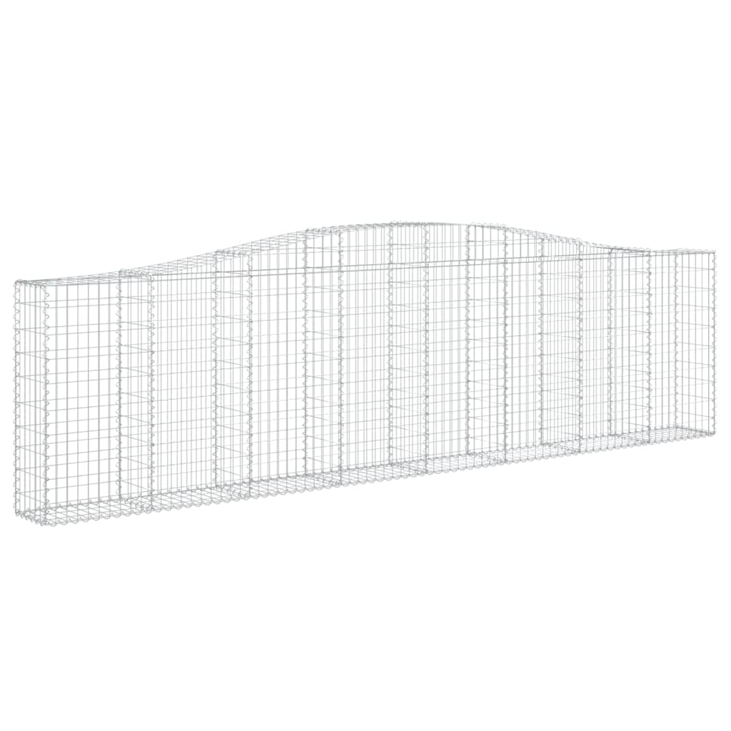 vidaXL Cestas de gaviones 5 uds forma de arco hierro 400x30x100/120 cm