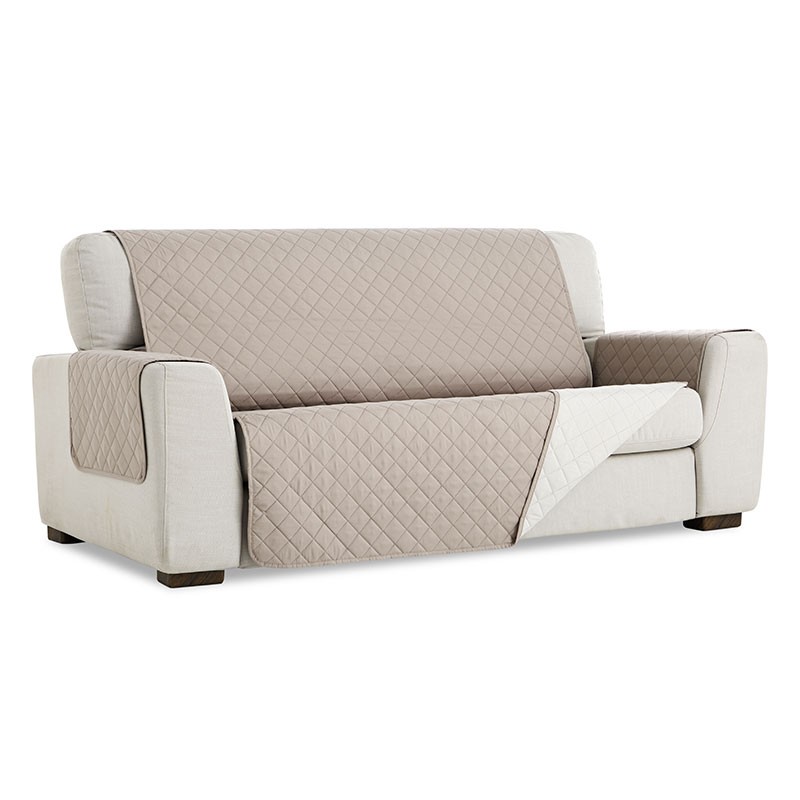 Salvasofá Couch Cover Reversíble Sofá 3 Plazas XL, Lino / Marfíl. MAXIFUNDAS FUNDAS DE SOFA & CHAISE LONGUE
