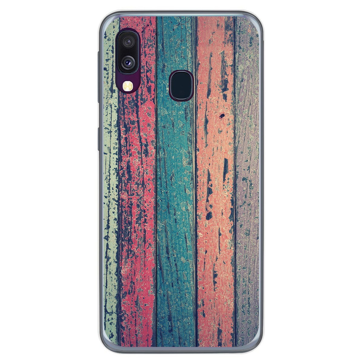 Tumundosmartphone Funda Gel Tpu para Samsung Galaxy A40 diseño Madera 10 Dibujos